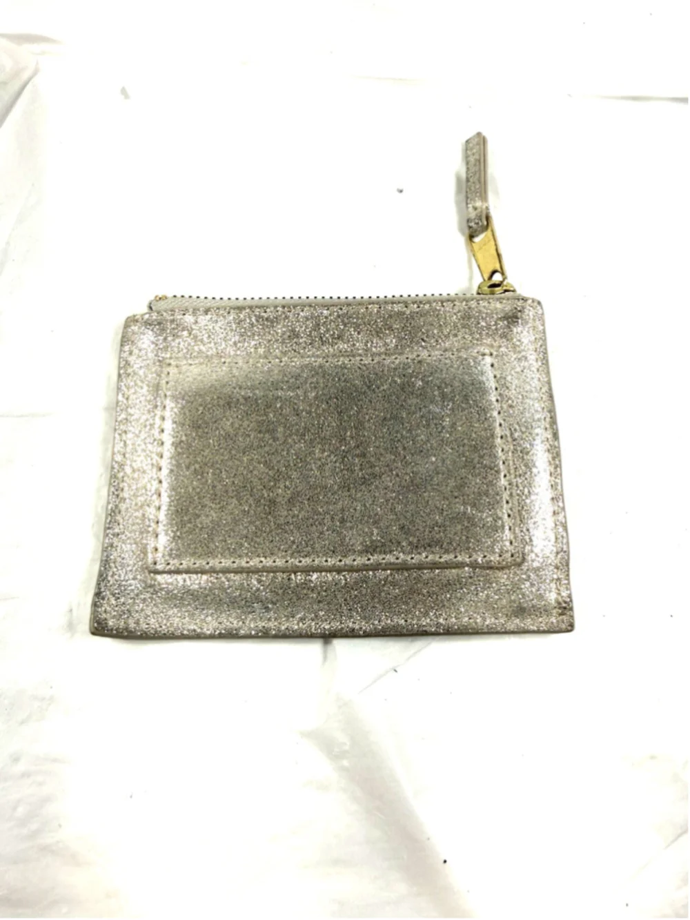 Anthropologie Silver Shiny suede 